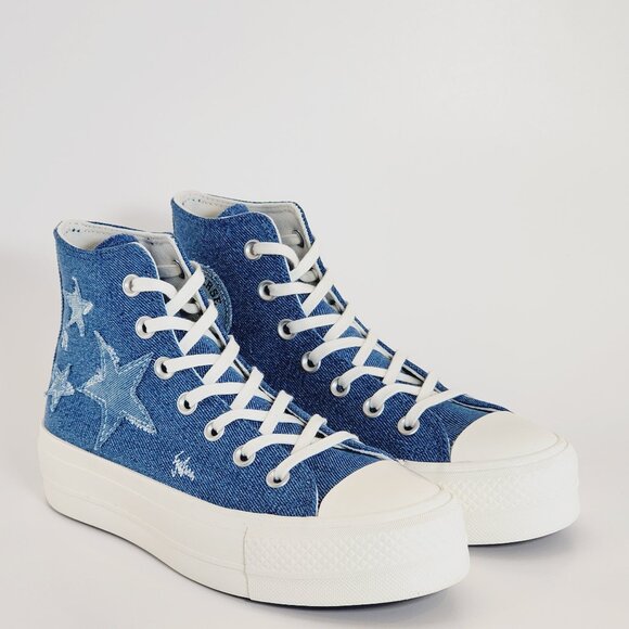 Converse CTAS Lift Hi Denim Navy/Egret Women's Platform Sneakers A12045C NWT - Picture 1 of 6